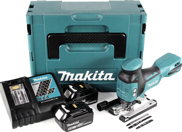 Produktbild Makita DJV 181 RGJ Akku Pendelhubstichsäge 18V Brushless + 2x Akku 6,0Ah + Ladegerät + Makpac