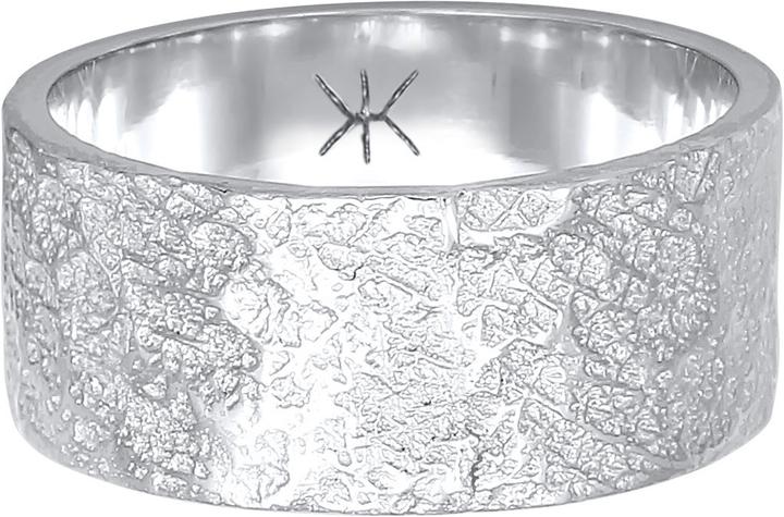 Actual product image Kuzzoi Ring Men Band Ring Organic Structure 925 Silver (54, 925 Silver)