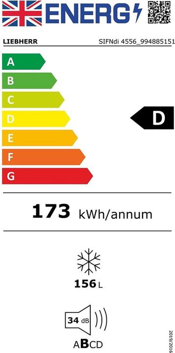 Energie-Label Liebherr Integrierbarer Gefrierschrank mit NoFrost (156 l)