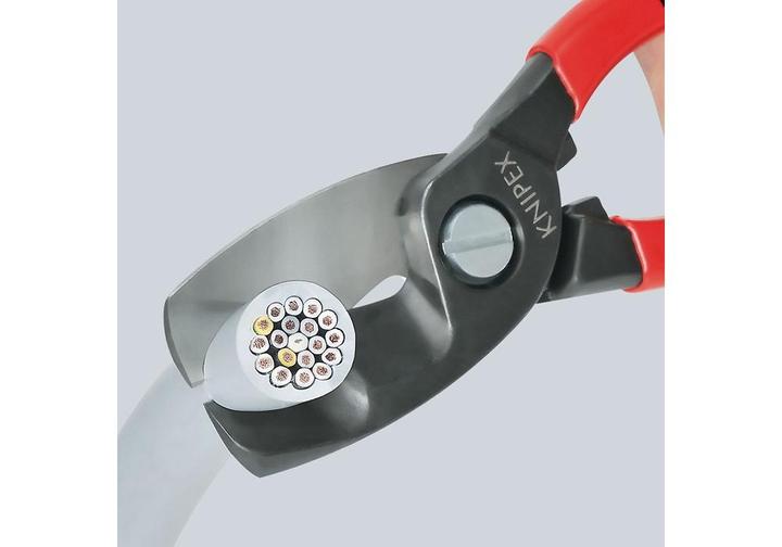 Actual product image Knipex Cable shears L.200mm burnished handles plastic coated 1-component / plastic coated (200 mm)