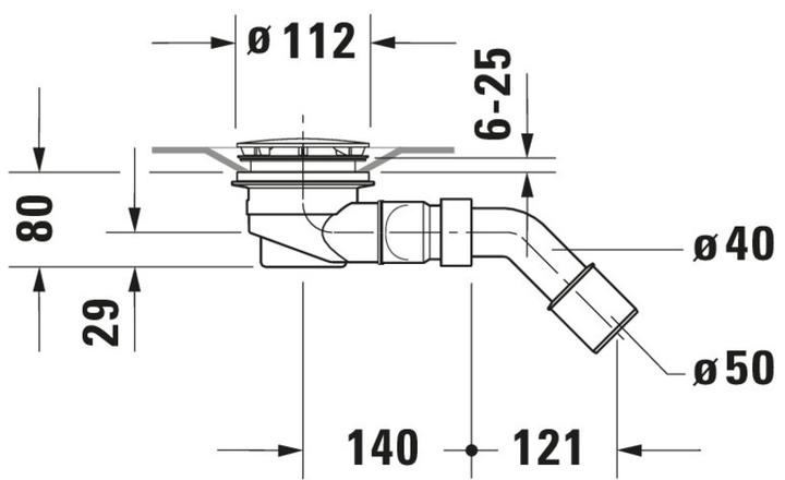Image du produit Duravit Ecoulement de receveur de douche chromé (20.50 cm, 20.50 cm)