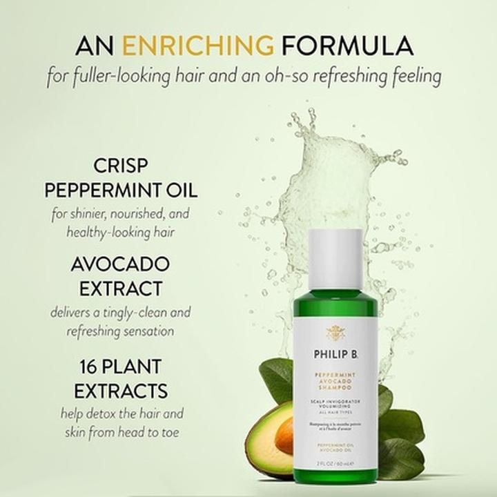 Produktbild Philip B. Peppermint And Avocado Volumizing & Clarifying Shampoo (Flüssiges Shampoo, 60 ml)