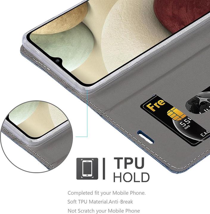 Produktbild Cadorabo Book Jeans Optik Cover (Samsung Galaxy A12)