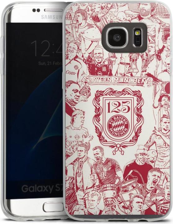 Produktbild DeinDesign Slim Case für Samsung Galaxy S7 Edge Silikon Hülle Ultra Dünn Handyhülle FCB 125 Jahre FC Bayern (Samsung Galaxy S7 Edge)