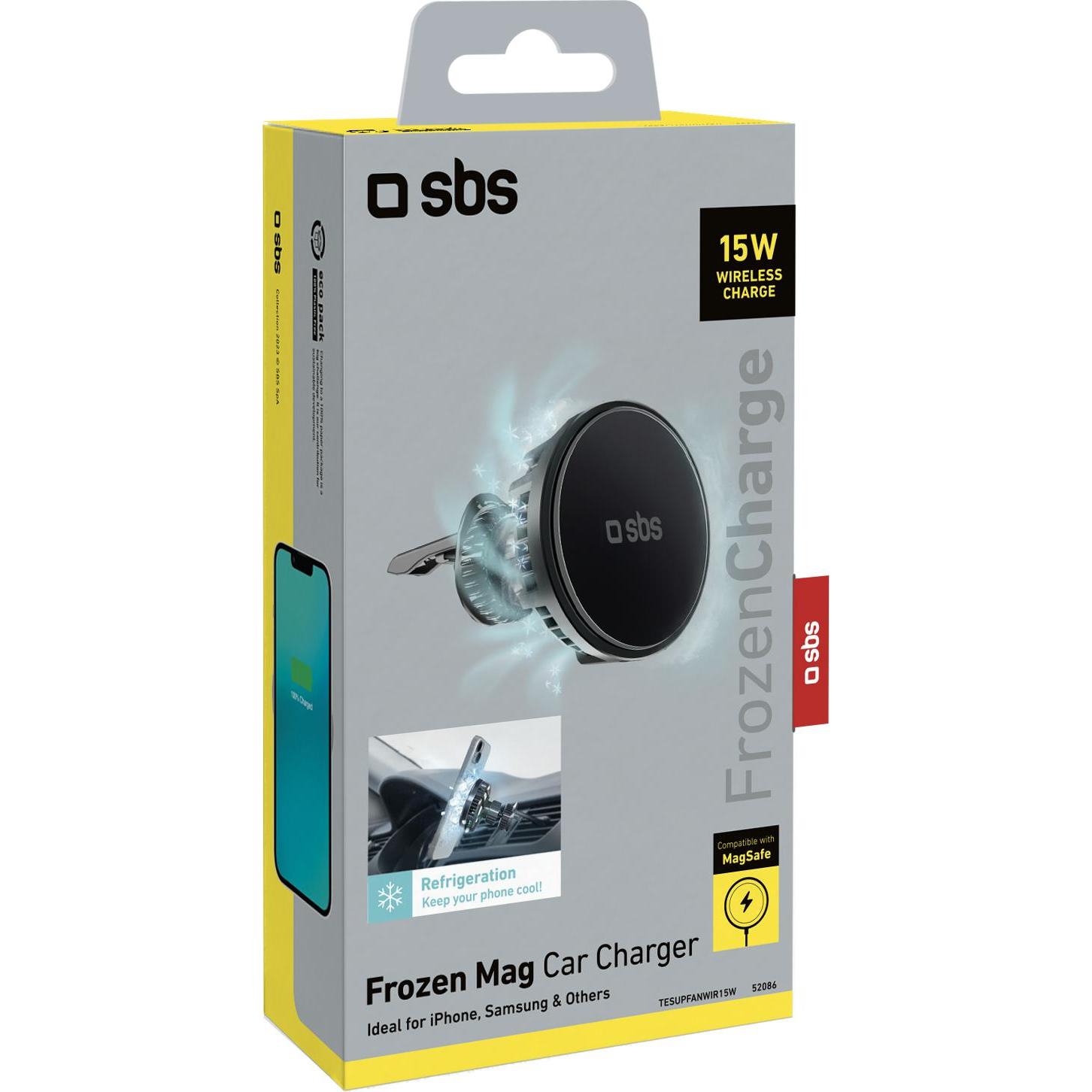 Thumbnail - SBS Lftungsschlitz-Universalhalter indukt. 15W Lfter, Auto Adapter, Schwarz