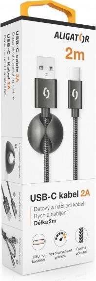 Produktbild Aligator DATKP26 USB cable USB A USB C Black (2 m, USB 3.0)