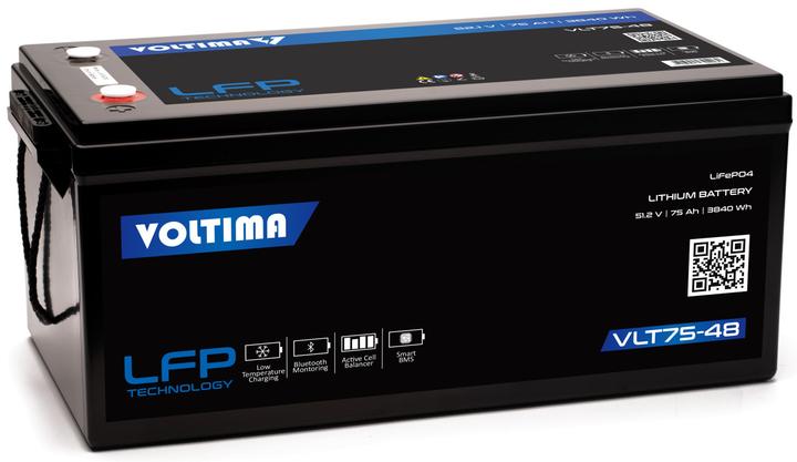 Actual product image Voltima VLT75 48V LiFePO4 Lithium Versorgungsbatterie 75Ah mit App (48 V, 75 Ah)