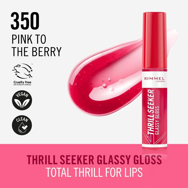 Image du produit Rimmel London Thrill Seeker Glassy Gloss (350 Pink To The Berry)