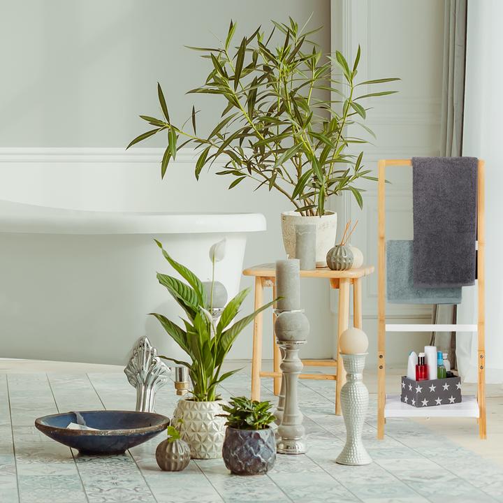 Actual product image Relaxdays Towel Rack with Tray