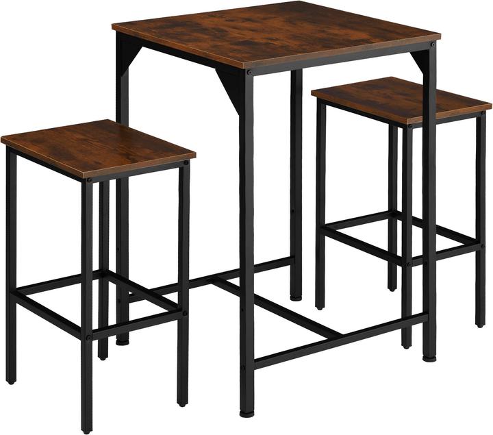 Actual product image tectake Dining table and chairs Inverness (60 x 60 x 91 cm)