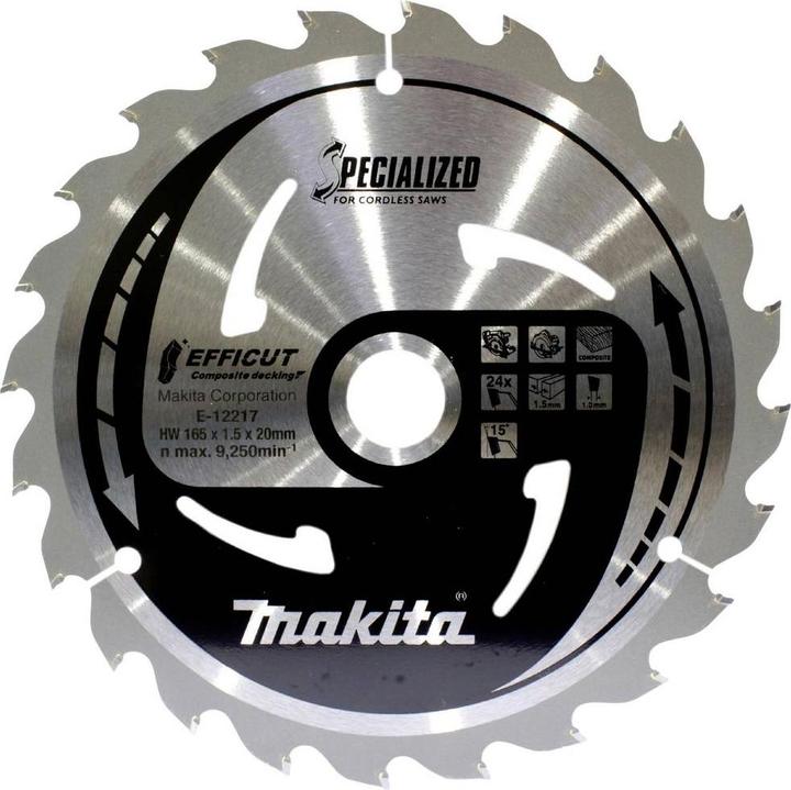Produktbild Makita Sägeblatt 165x1,5x20, 24Z EFFICUT