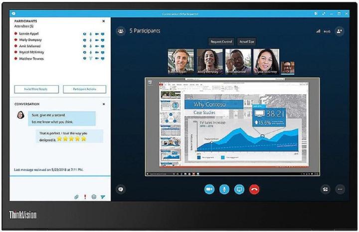 Actual product image Lenovo ThinkVision M15 (1920 x 1080 pixels, 15.60")