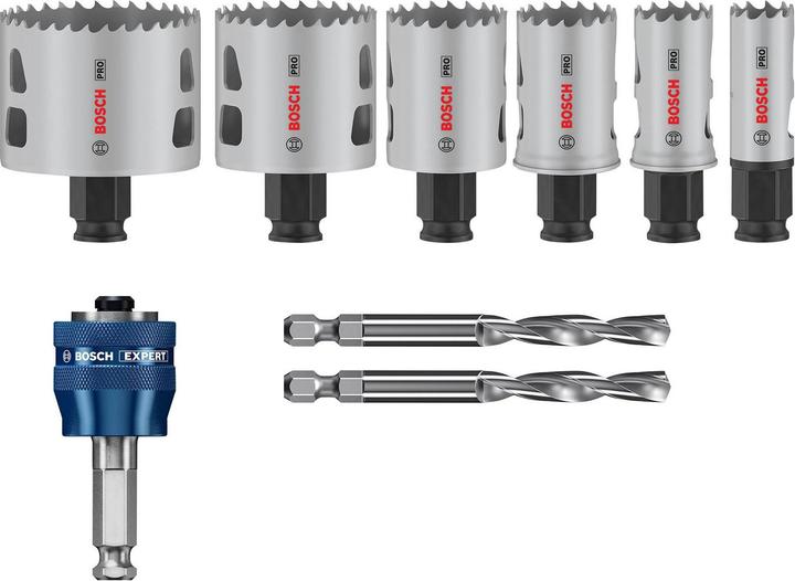 Actual product image Bosch Professional Zubehör PRO Multi Material PC Plus hole saw set, 9 pcs. (64 millimetres, 38 millimetres, 20 millimetres, 25 millimetres, 51 millimetres, 32millimetre)