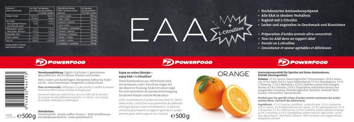 Nährwerte und Zutaten Powerfood Eaa (Orange, 1 Stk., 500 g)