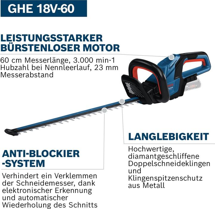 Produktbild Bosch Professional GHE 18V-60 Professional (Akkubetrieb)