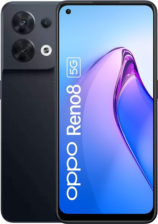 Image du produit OPPO Reno 8 (256 Go, Shimmer Black, 6.43", Double SIM, 50 Mpx, 5G)