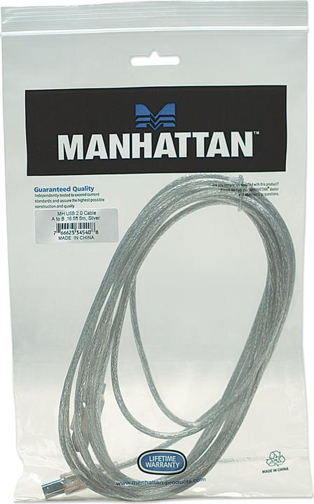 Produktbild Manhattan Hi-Speed USB B Anschlusskabel (5 m, USB 2.0)