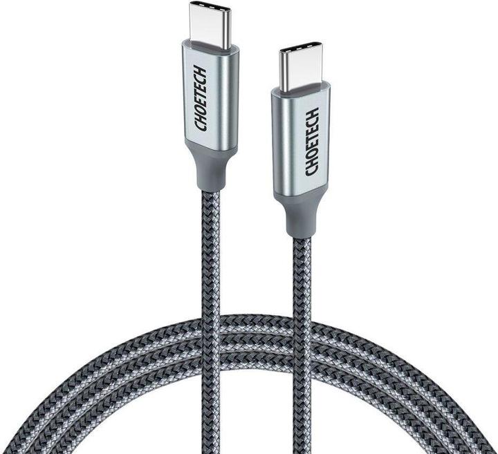 Choetech USB Tipo C - Cavo USB Tipo C 5A 100 W Alimentazione 480 Mbps 1,8 m grigio (XCC-1002-GY) (1.80 m, USB 2.0, 100 W)