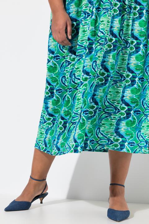 Produktbild Ulla Popken Maxikleid, Zipper, A-Linie, Tunika-Ausschnitt, Halbarm (58)