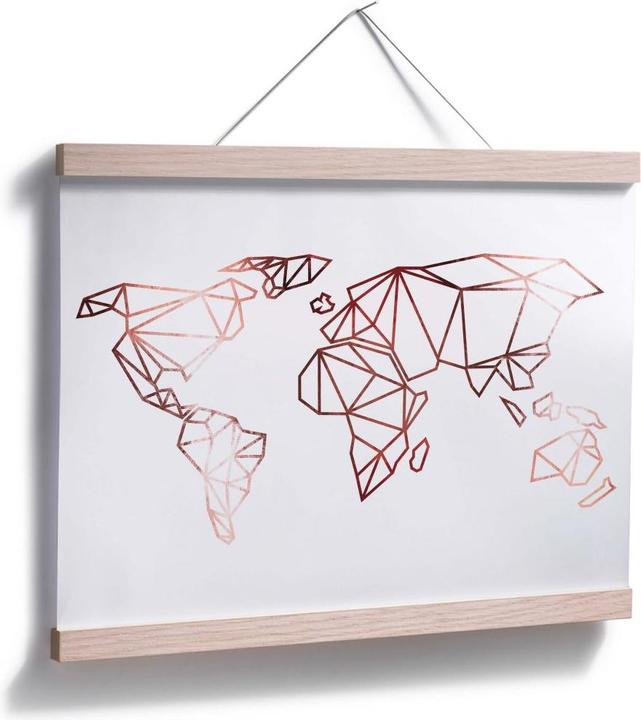 Produktbild Trenddeko Origami Weltkarte - Roségold-Optik (100 x 80 cm)