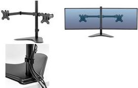 Actual product image Fellowes Freestanding Double Monitor Arm Professional Series (Table, 27")