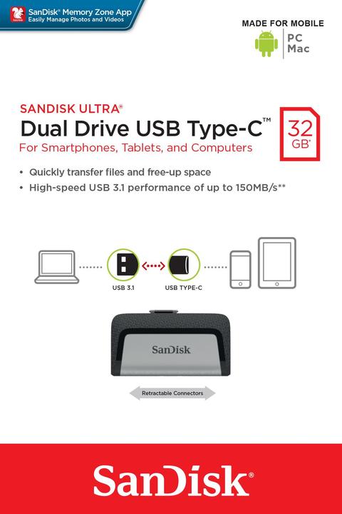 Produktbild SANDISK 32gb Ultra Dual Drive USB Type-C™ (32 GB, USB-C)