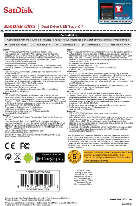 Produktbild SANDISK 32gb Ultra Dual Drive USB Type-C™ (32 GB, USB-C)