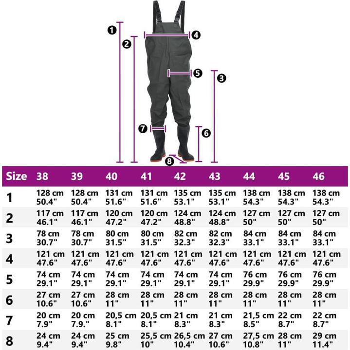 Actual product image vidaXL Waders with boots (40)