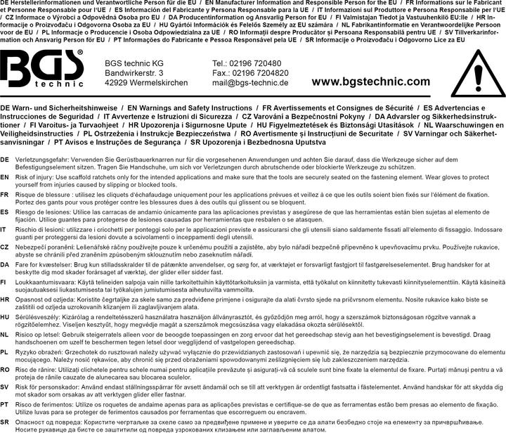 Actual product image BGS Scaffolding Ratchet 19 x 24 mm