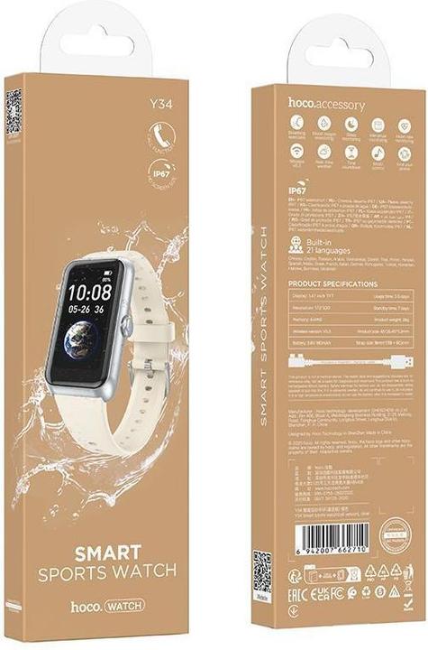 Actual product image Hoco Tablet accessories Smartwatch 1,47" IP67 with call function Y34 silver