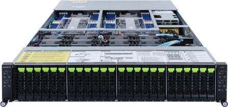 Actual product image Gigabyte GIGA-BYTE INTEL BAREBO H262-NO0 2U4N 8CPU 64XDIMM 24XHDD 8XPCIE 2X3200W 80