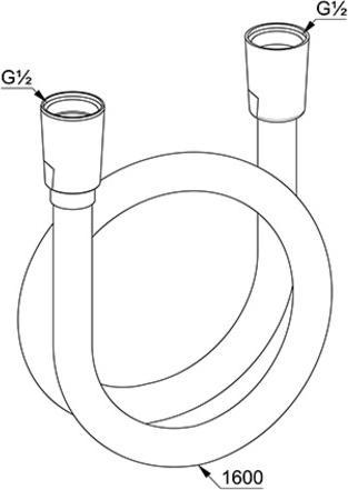 Image du produit Kludi SUPARAFLEX SILVER flexible de douche, 1/2", 1600 mm, noir mat (160 cm)