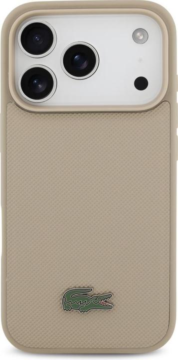 Actual product image Lacoste Petit Pique Lacquer Logo MagSafe case for iPhone 17 Pro taupe (Apple iPhone 17 Pro)