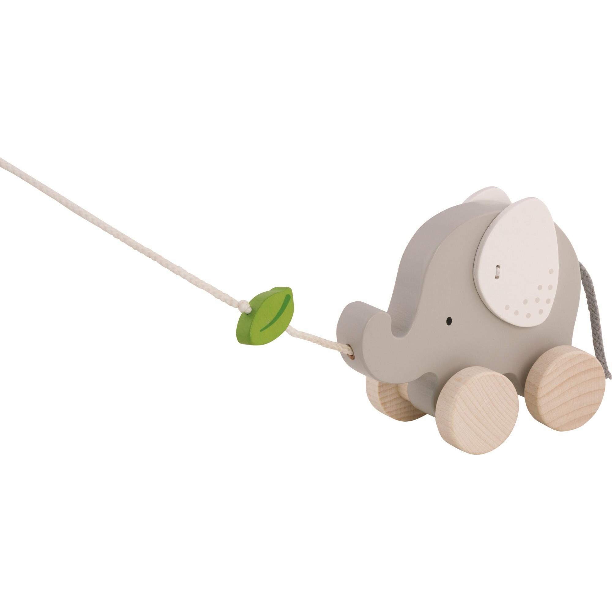 Goki Ziehtier Elefant mit Blatt