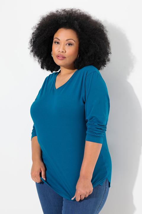 Produktbild Ulla Popken Shirt, V-Ausschnitt, Relaxed, Langarm (68)