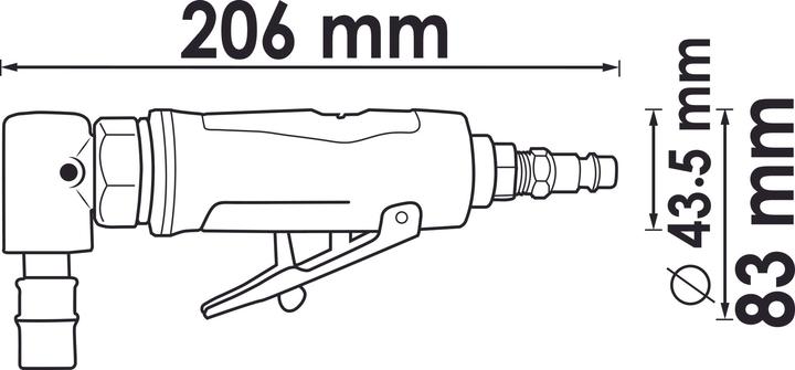 Produktbild Vigor Stabschleifer ∙ abgewinkelt ∙ V5673 ∙ 206 mm (Geradschleifer, 250 W)