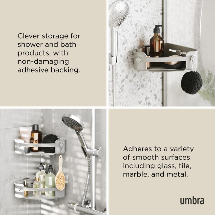 Produktbild Umbra FLEX Klebe-Eckbehälter, grau (19 x 30 x 9 cm)