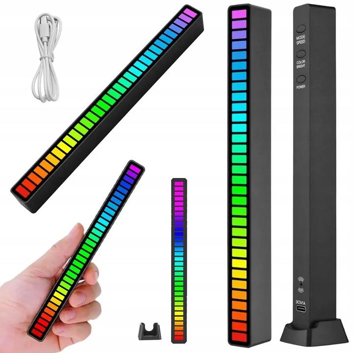 Image du produit Extralink | Lampe LED USB RGB | Réponse sonore, bande de batterie, noir