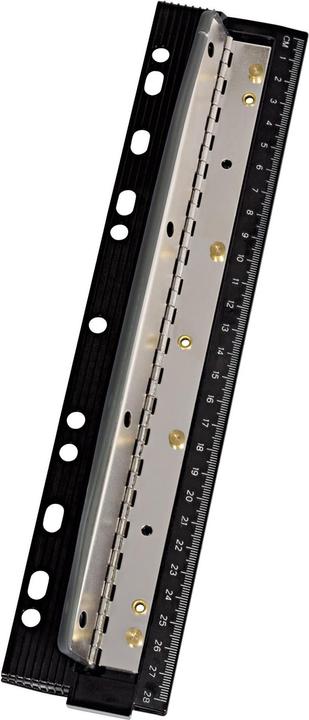Actual product image Wedo Business pocket hole punch, 4 holes, black Punching capacity: 3 mm, made of plastic with metal rail