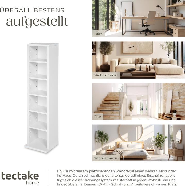 Actual product image tectake CD Stand Shelf (21 x 20 x 90 cm)