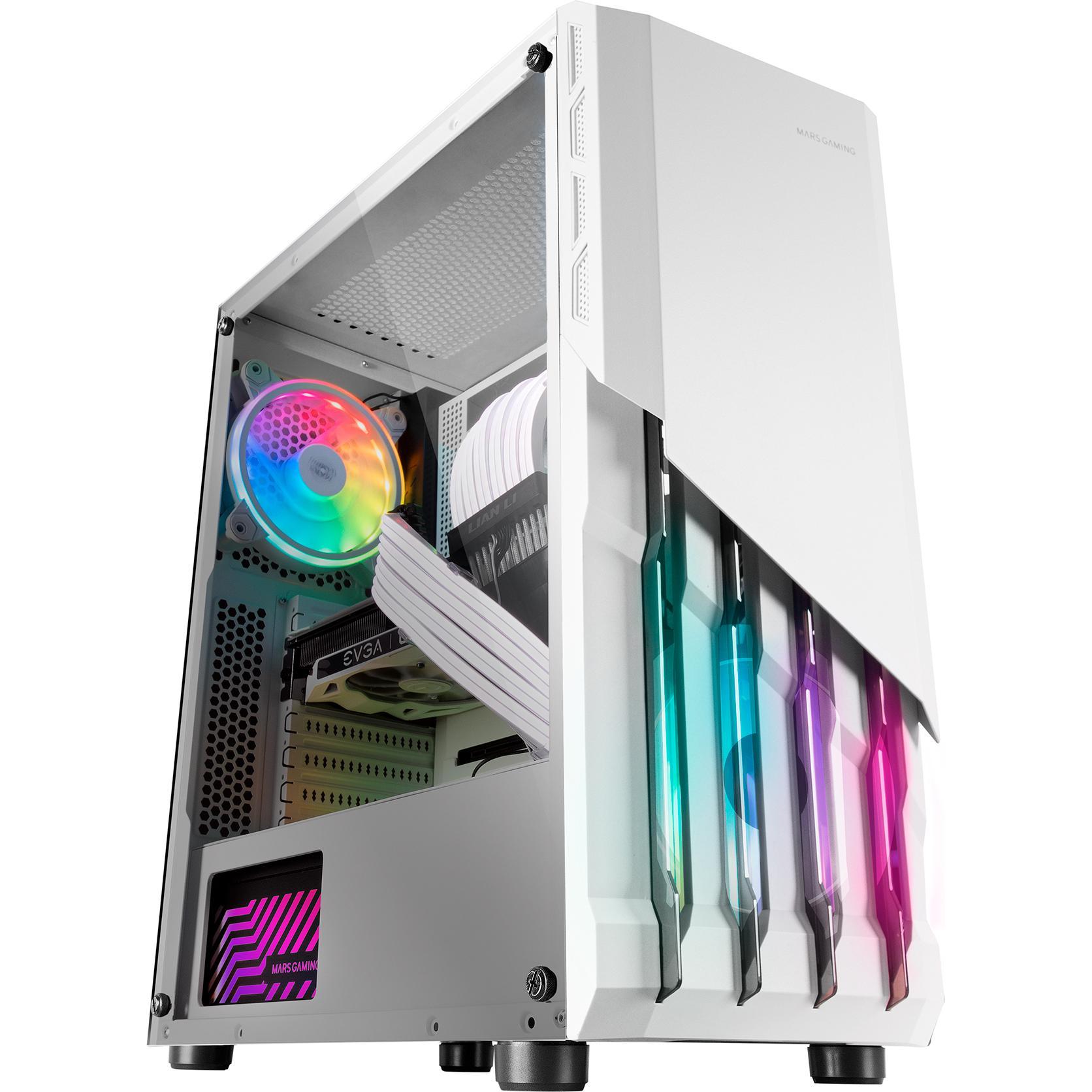 Mars Gaming MC-X2 (ATX, Mini-ITX, mATX), PC Gehäuse, Weiss