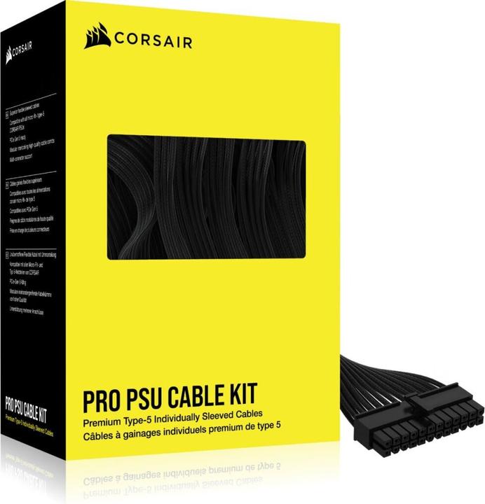 Produktbild Corsair Premium Individually Sleeved DC Cable Pro Kit Type 5 (Generation 5) (75 cm, 15 pin S-ATA, 16 pin PCI-Express, 24 pin ATX, 6+2 pin PCI-Express, 8 pin EPS)