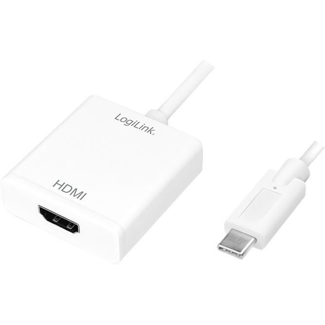Thumbnail - LogiLink USB Typ-C zu (HDMI, 4.50 cm), Data + Video Adapter, Weiss