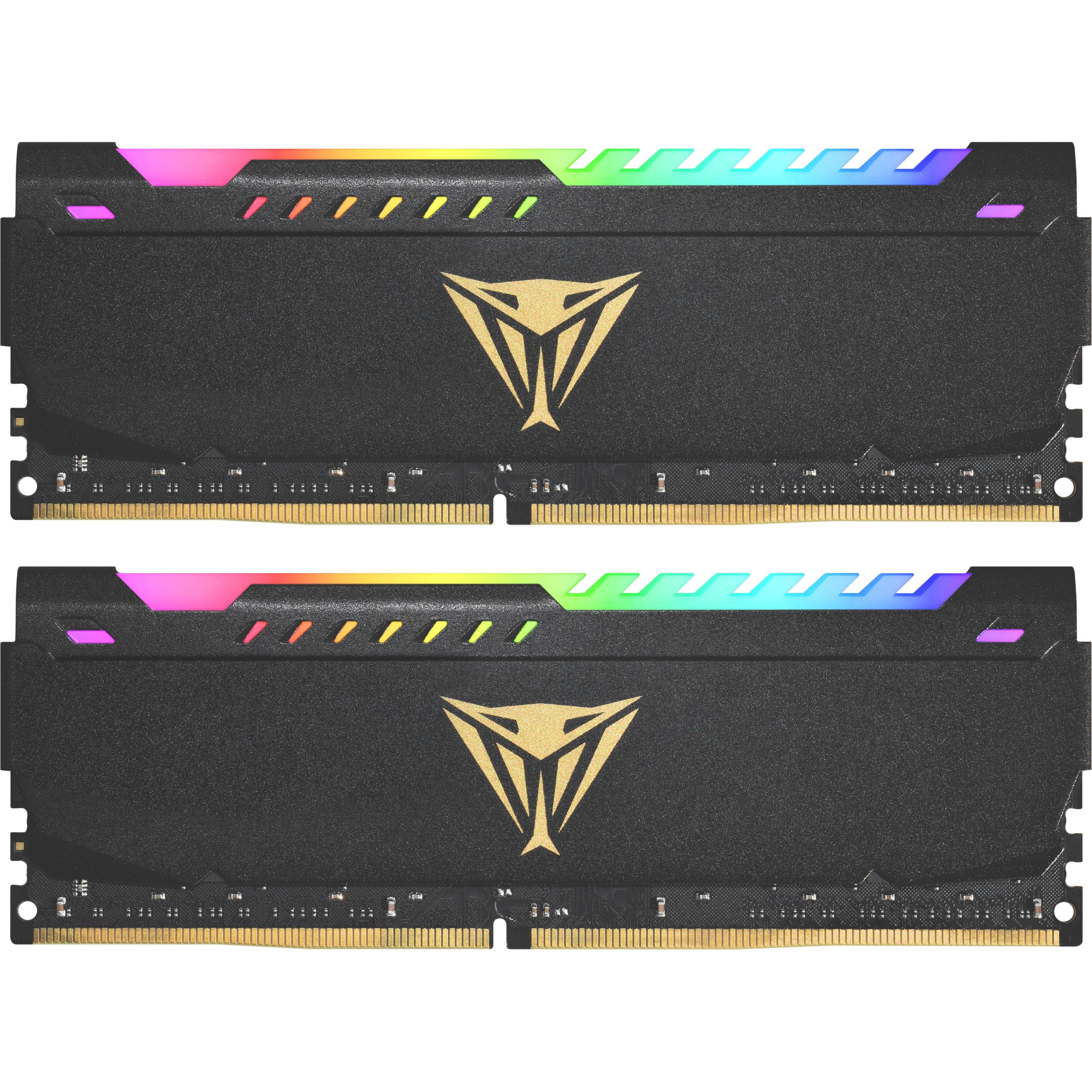 Patriot Viper Steel RGB (2 x 16GB, 3200 MHz, DDR4-RAM, DIMM), RAM, Schwarz