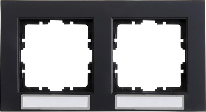 Actual product image Kopp Horizontal dual switch cover frame with field