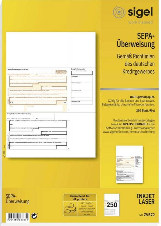 Image du produit Sigel Transfert PC A4 (250x)