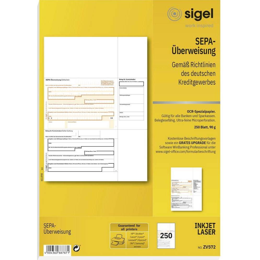 Sigel Überweisung PC A4 (250 x) (ZV572)