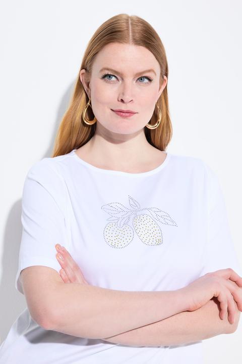 Immagine prodotto Ulla Popken T-shirt in cotone Pima con limone, scollo a barca e mezze maniche (54)