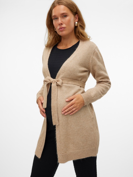 Produktbild Mamalicious Normal geschnitten V-Ausschnitt Gerippte Ärmelbündchen Strickjacke Strickjacke (XL)