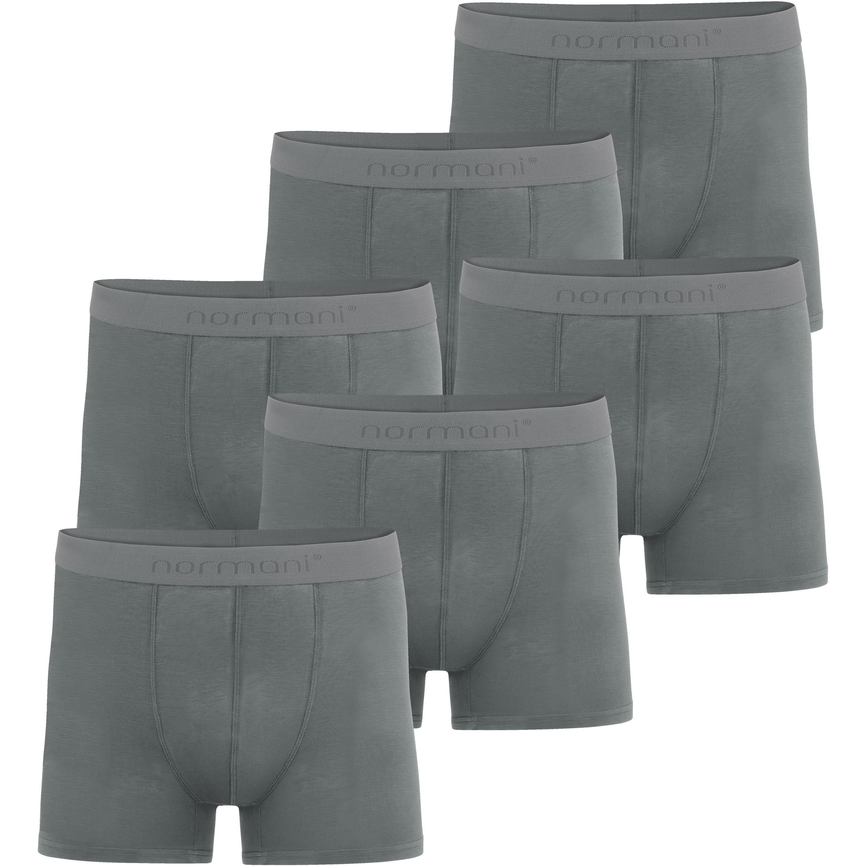 Normani, Herren, Unterhosen, 6 Herren Boxershorts aus Bambus-Viskose Cubao - 8863, Grau, (M, 6er Pack)